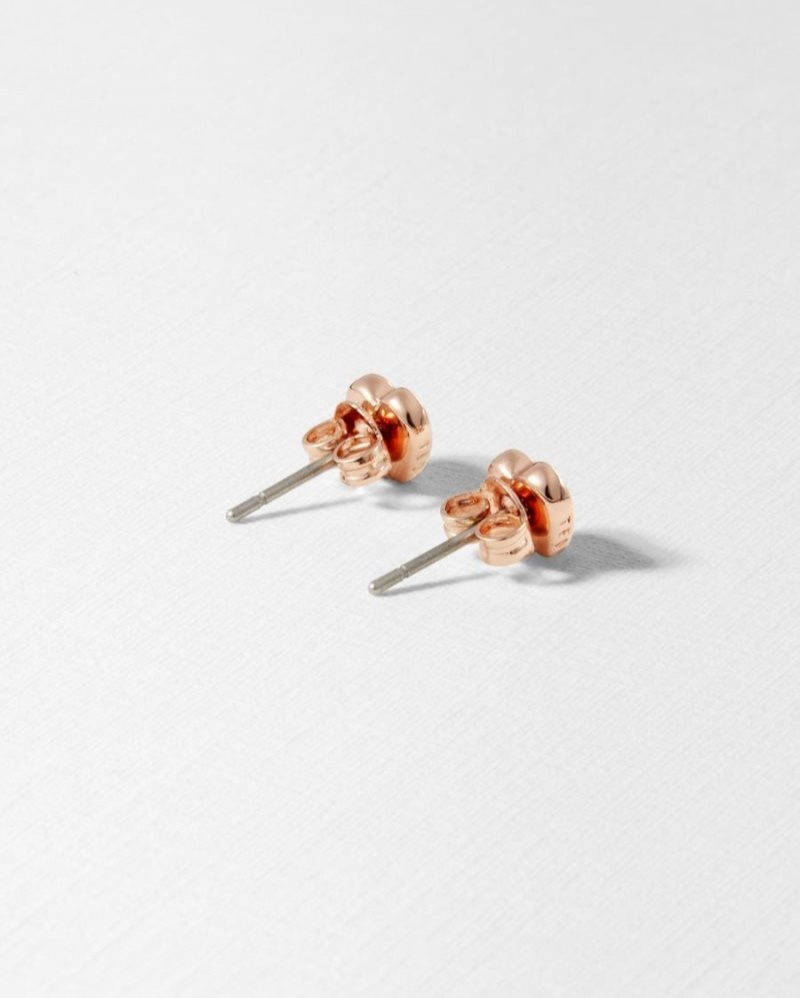 Rose Gold Colour Ted Baker Harly Heart Stud Earrings Jewellery | KOIEVUY-39