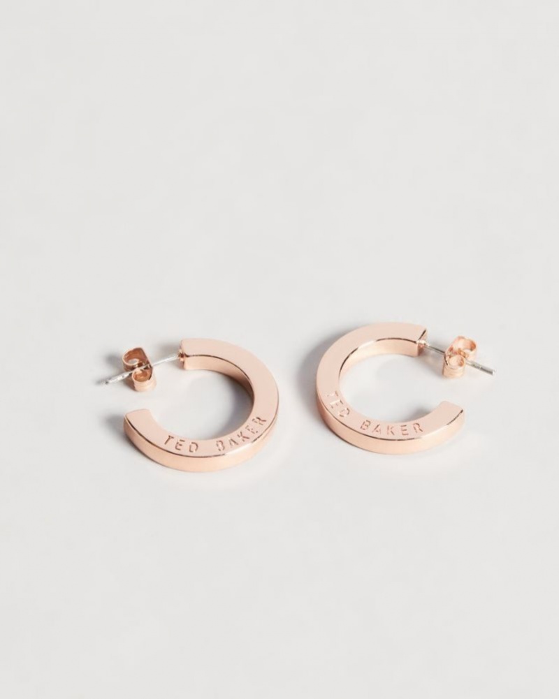 Rose Gold Colour Ted Baker Senatta Crystal Hoop Earrings Jewellery | ELZVFMT-45