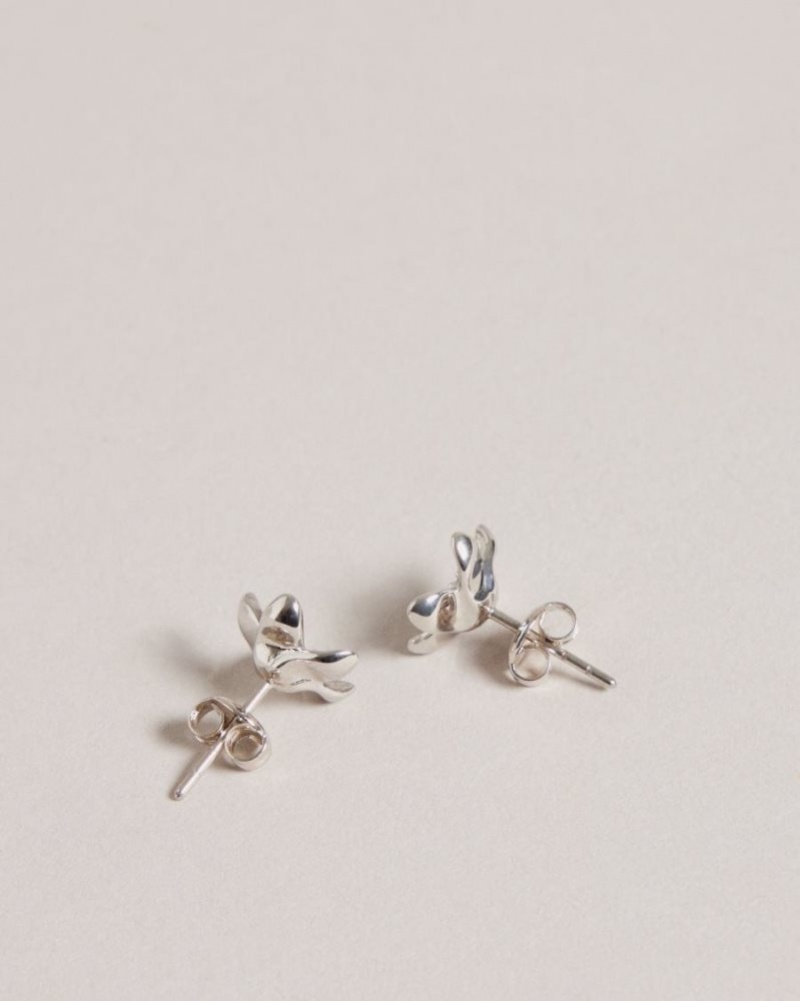 Silver Colour Ted Baker Beaauu Blossom Stud Earrings Jewellery | UOIKJHN-69