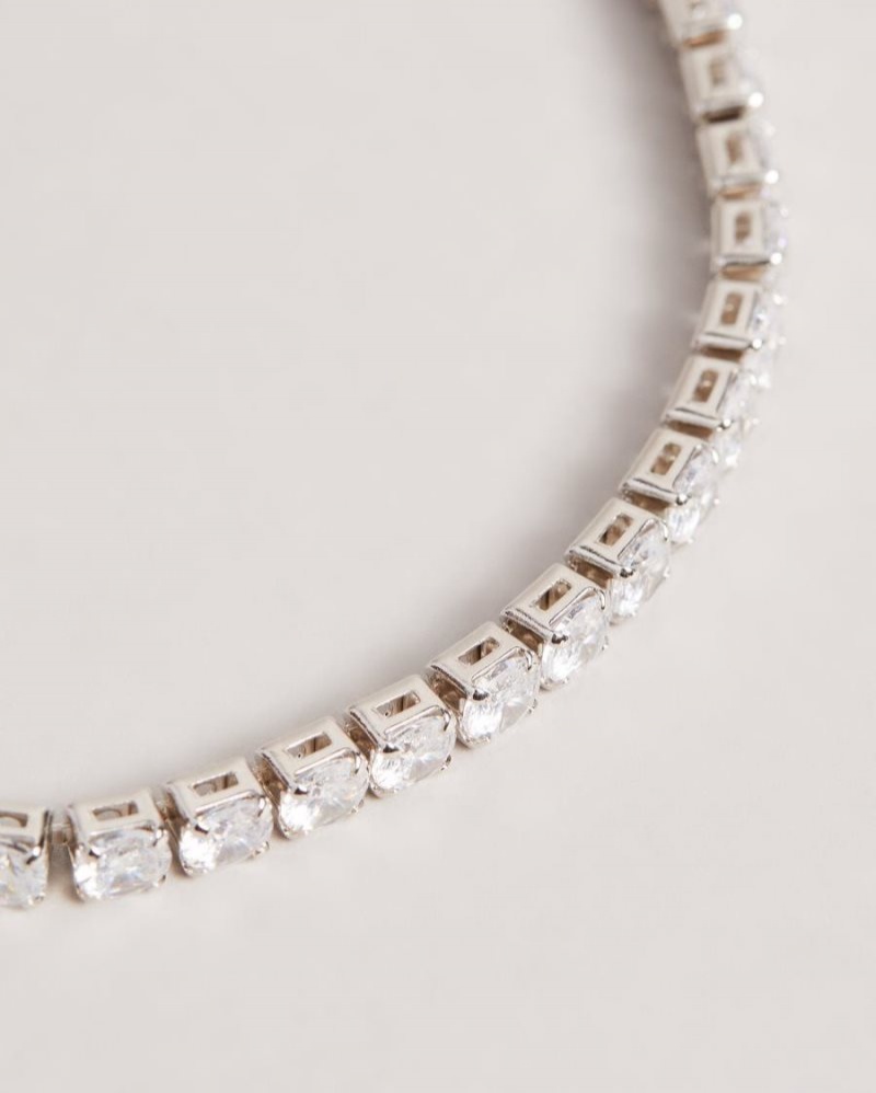 Silver Colour Ted Baker Melrah Icon Crystal Slider Bracelet Jewellery | UZEKQFC-39