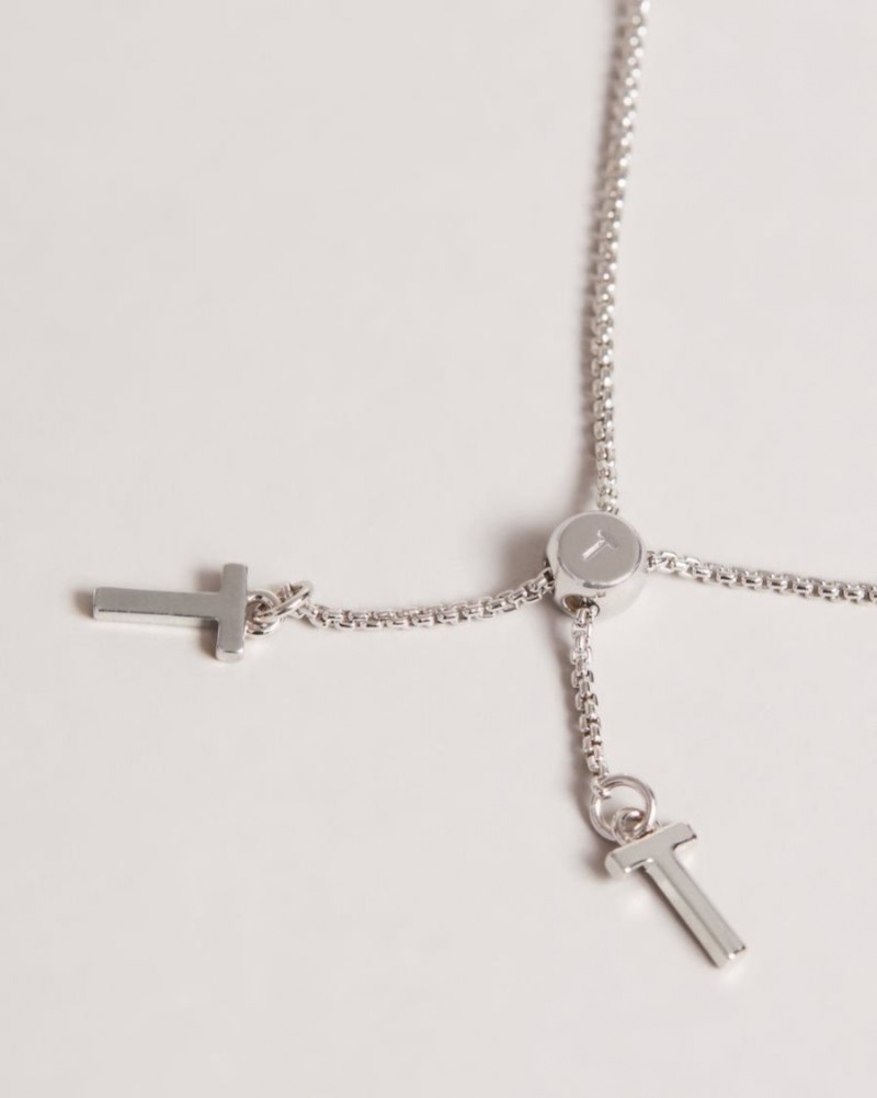 Silver Colour Ted Baker Melrah Icon Crystal Slider Bracelet Jewellery | UZEKQFC-39