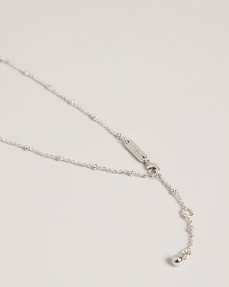 Silver Colour Ted Baker Ravela Crystal Pendant Necklace Jewellery | JCSRLWO-18