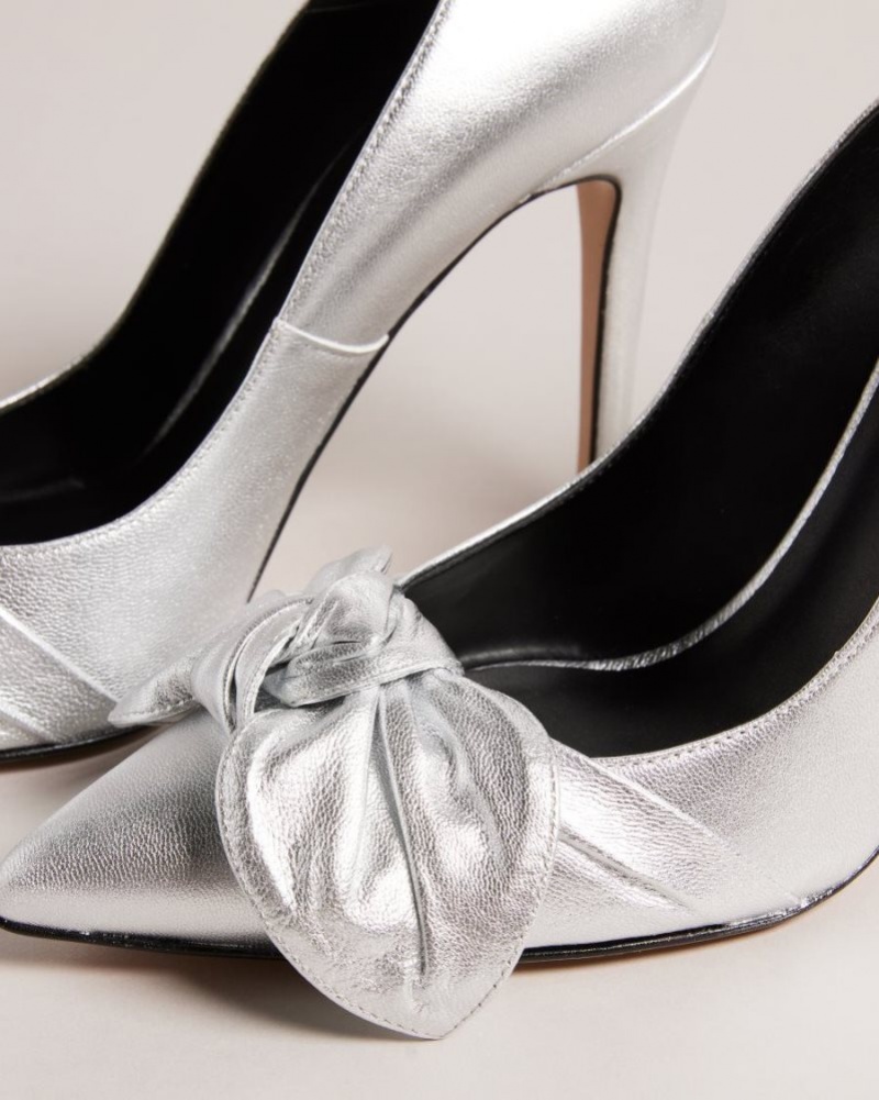 Silver Ted Baker Ryal Metallic Court Shoes Heels | OZYBEXJ-30