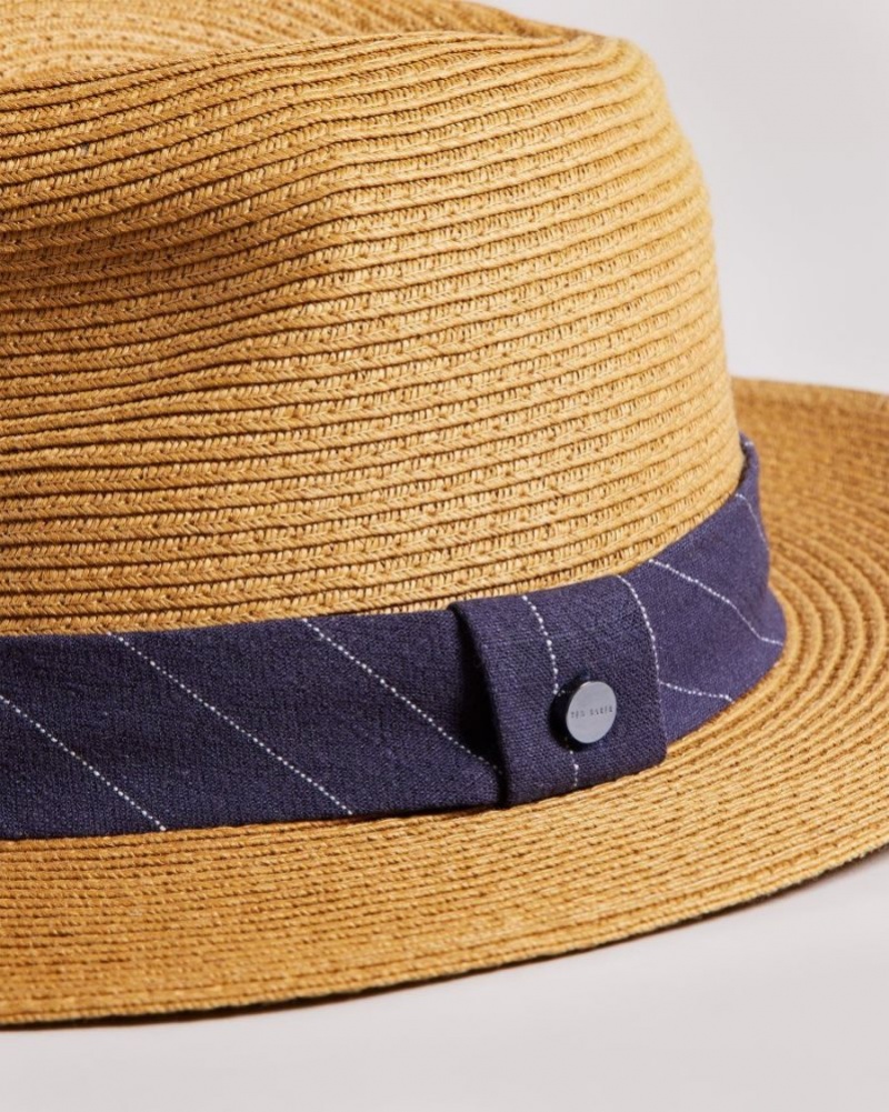 Tan Ted Baker Hurrca Straw Hat Hats & Caps | ADRLSMG-32