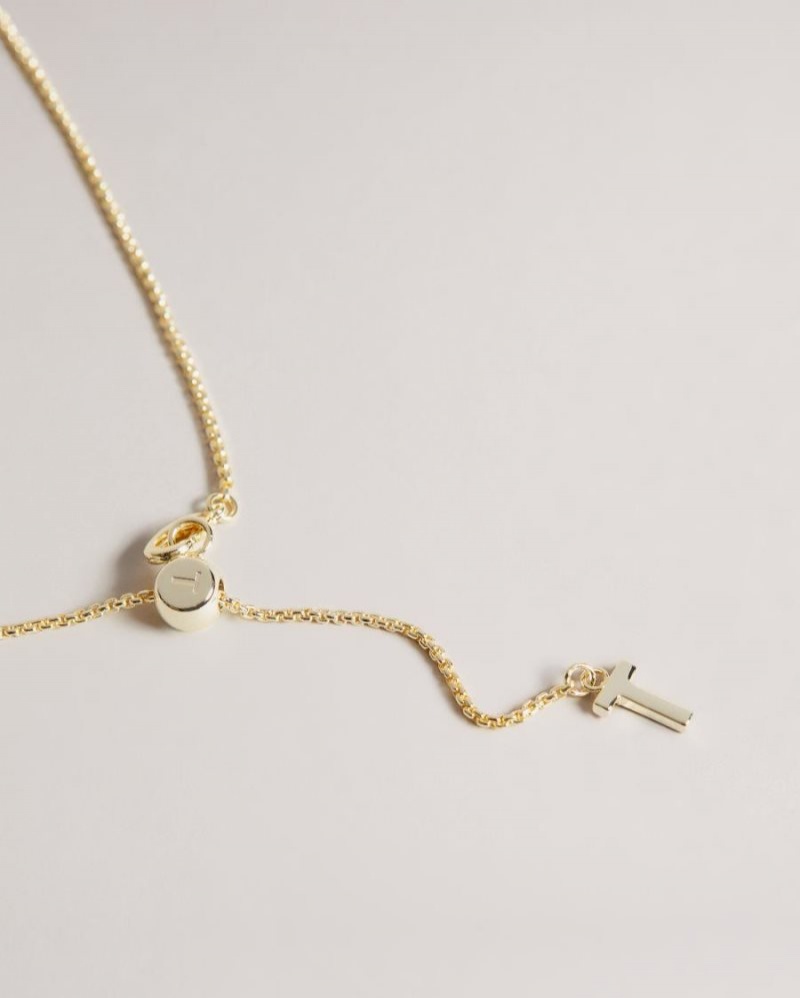 Teal-Blue Ted Baker Gianni Gem Bar Pendant Necklace Jewellery | HCVADLJ-60