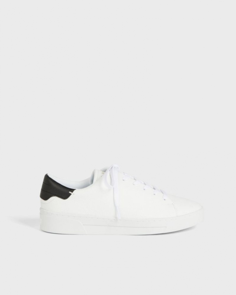 White-Black Ted Baker Kimmii Tumbled Leather Trainers Trainers | RYCBOHQ-79