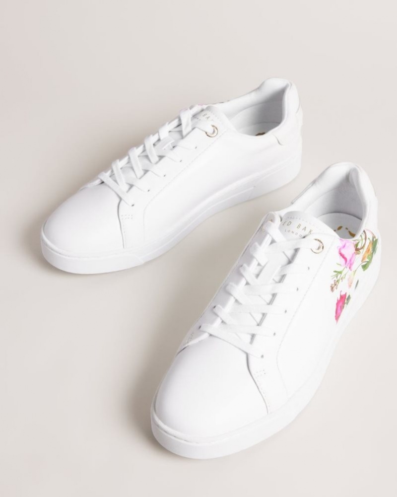 White Ted Baker Artel Printed Floral Cupsole Trainers Trainers | GETUJYW-64