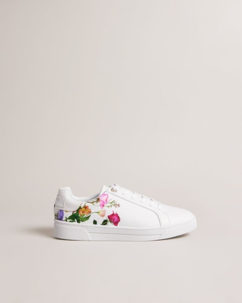 White Ted Baker Artel Printed Floral Cupsole Trainers Trainers | GETUJYW-64