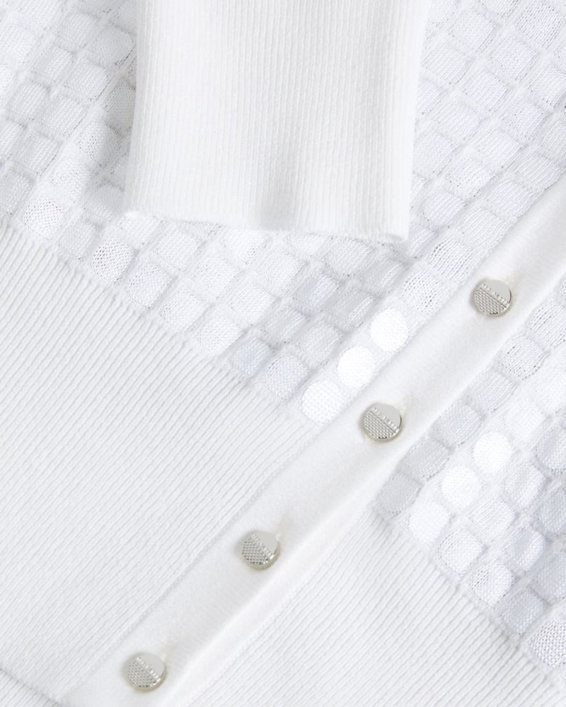 White Ted Baker Baliner Sequin Detail Knit Cardigan Jumpers & Cardigans | YWPOMRU-78