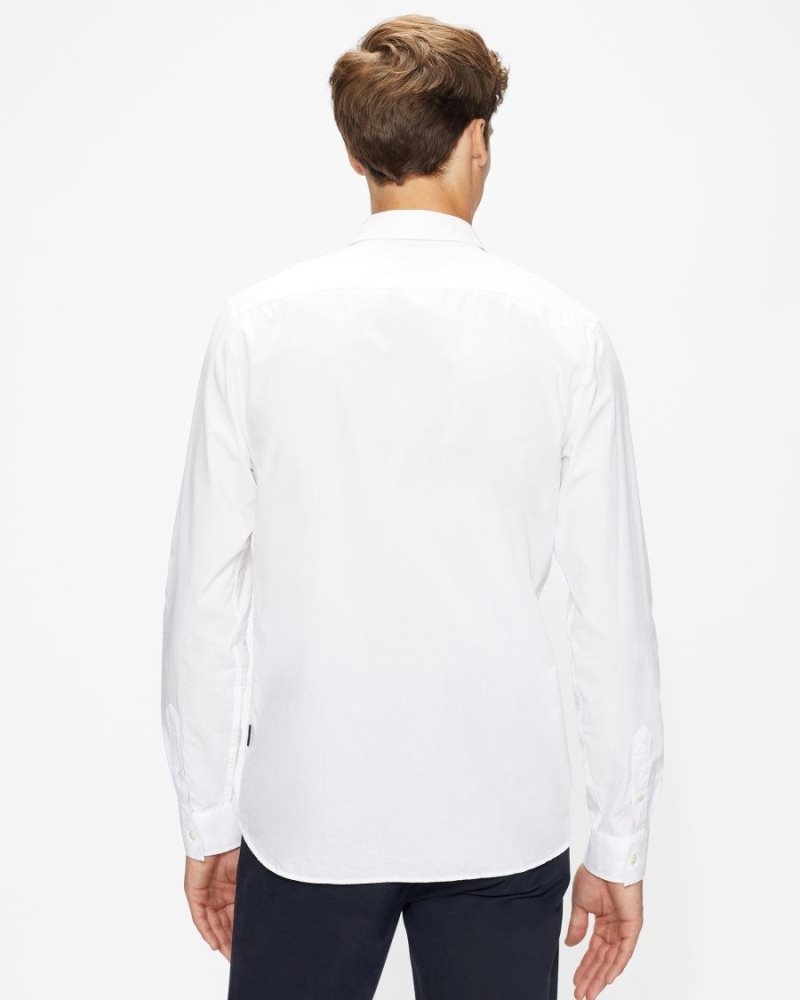 White Ted Baker Fonik Poplin Shirt Shirts | PCZQFLG-28