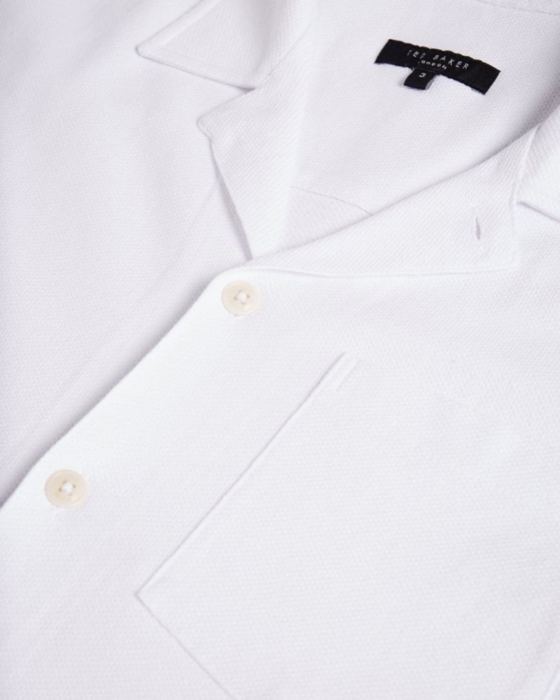 White Ted Baker Homelea Short Sleeve Floral Jacquard Shirt Shirts | YZJSKGP-38