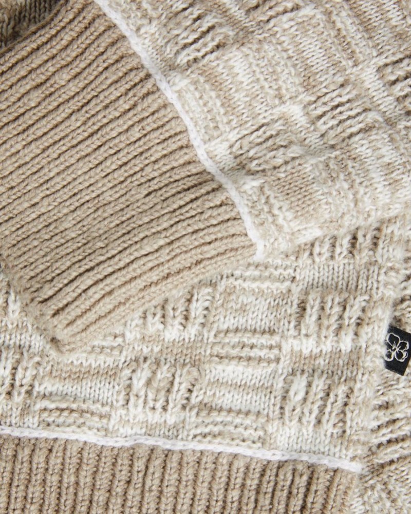 White Ted Baker Kriskro Long Sleeve Textured Jumper Jumpers & Knitwear | QYSEWBH-75