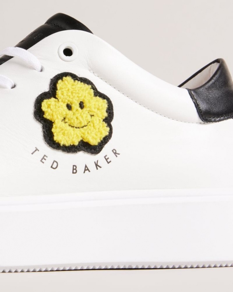 White Ted Baker Maymay Magnolia Flower Platform Trainers Trainers | DIZVANT-21