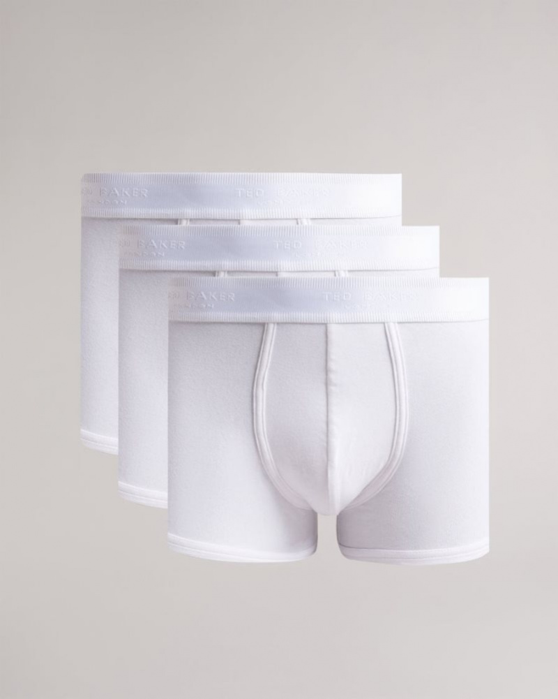 White Ted Baker Nael 3 Pack Trunks Underwear | LBCIZSX-52