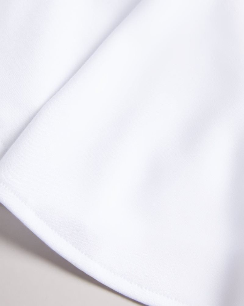 White Ted Baker Nikilaa Boxy Ruffle Sleeve T-Shirt Tops & Blouses | PYAZIJB-42