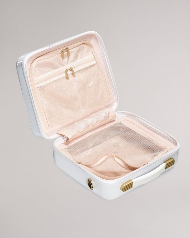 White Ted Baker Raide Scattered Bouquet Vanity Case Suitcases & Travel Bags | YOIHWLV-26