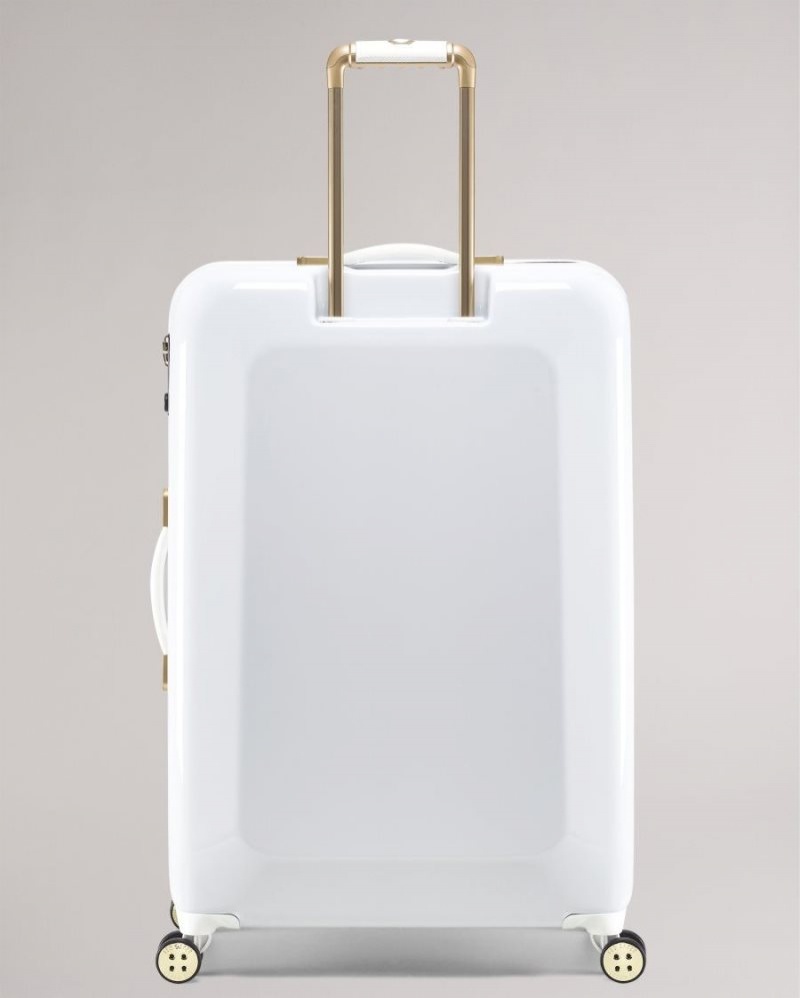 White Ted Baker Raideno Scattered Bouquet Large Trolley Case Suitcases & Travel Bags | KRJFISD-28