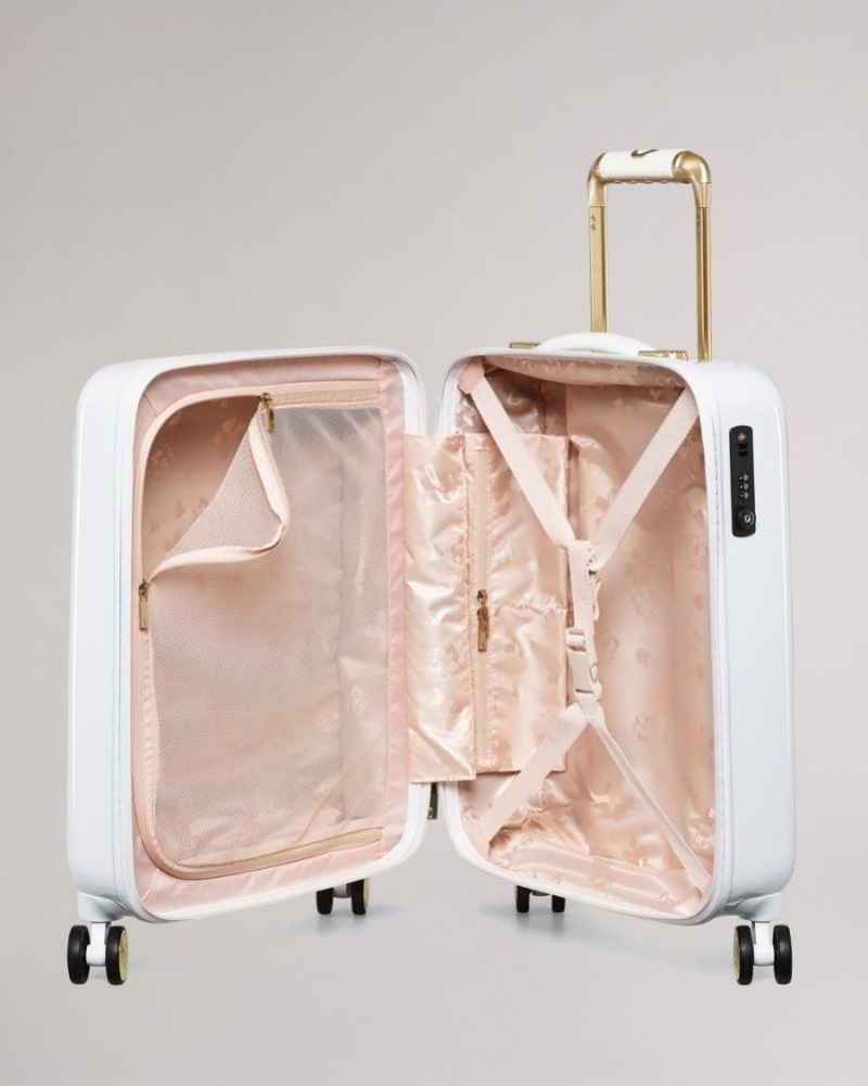 White Ted Baker Raidet Scattered Bouquet Small Trolley Case Suitcases & Travel Bags | RPTUZBX-71
