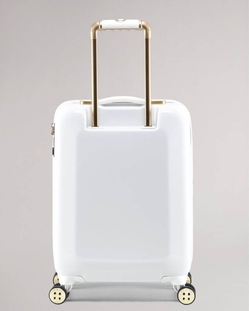 White Ted Baker Raidet Scattered Bouquet Small Trolley Case Suitcases & Travel Bags | RPTUZBX-71