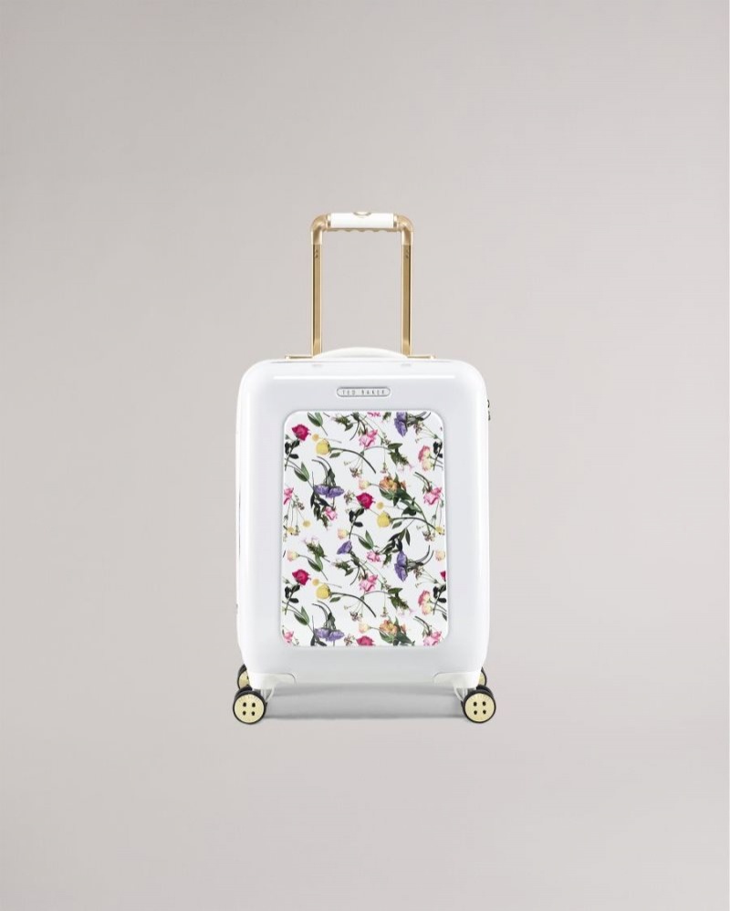 White Ted Baker Raidet Scattered Bouquet Small Trolley Case Suitcases & Travel Bags | RPTUZBX-71