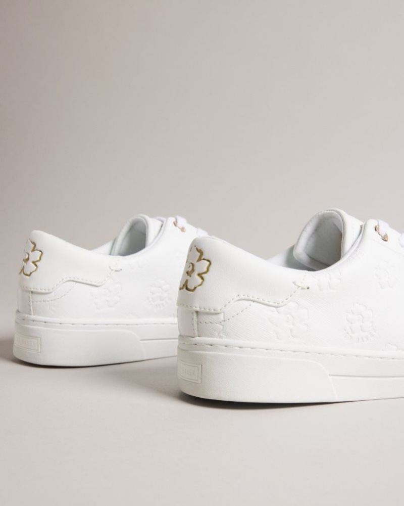 White Ted Baker Taliy Magnolia Cupsole Trainers Trainers | UQDYTEP-81