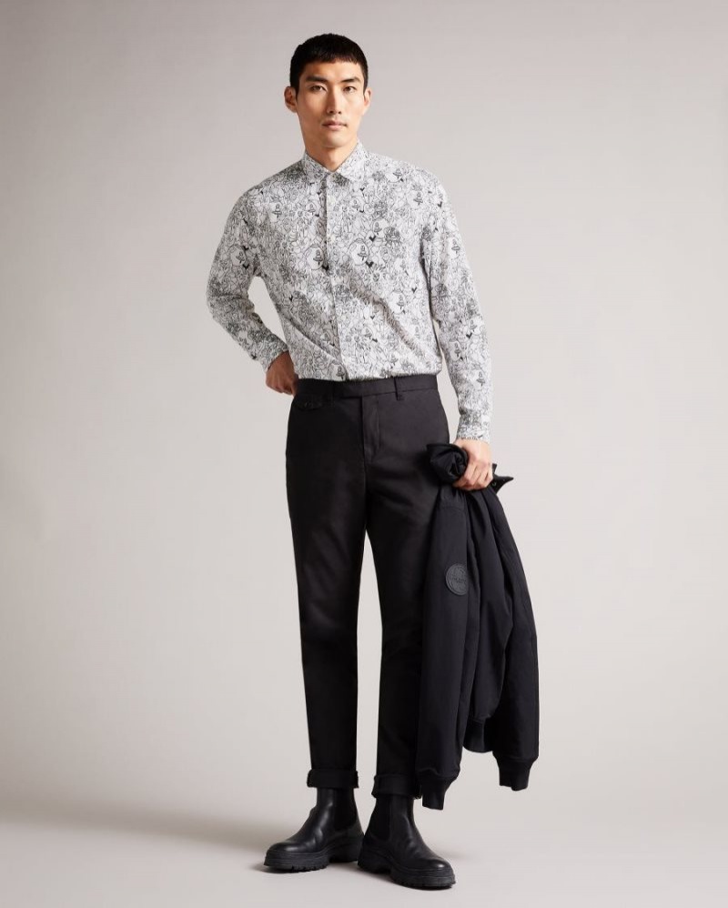 White Ted Baker Upland All Over Character Print Shirt Shirts | IMCYQUH-36