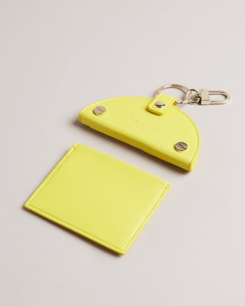 Yellow Ted Baker Lemmonn Lemon Slice Keyring and Card Holder Purses & Cardholders | EQNYWGC-65